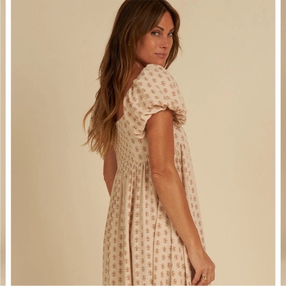 NWOT Rylee + Cru Oceane Lexi Apricot Motif Puff Sleeve Cottagecore Maxi Dress - Picture 4 of 15